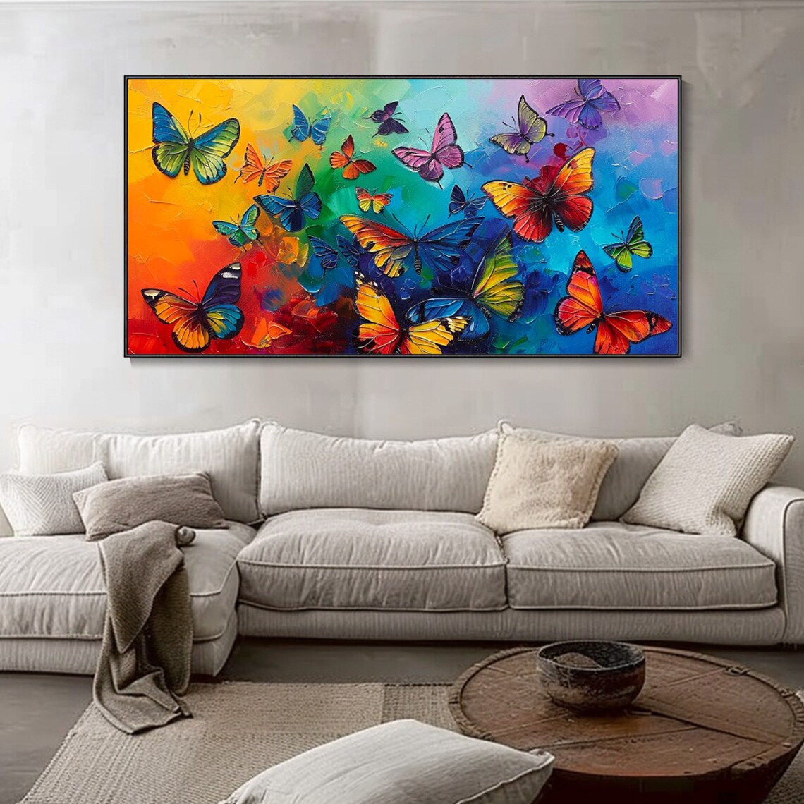 Abstract Butterfly Boho Living Room Wall Art Print - Image 3