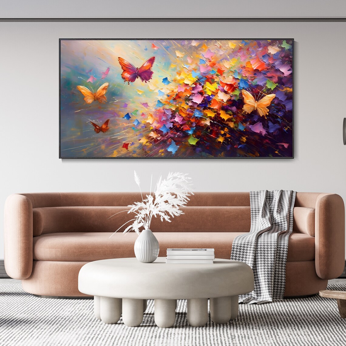 Flying Butterfly Boho Abstract Art Print, Impressionist - Image 3