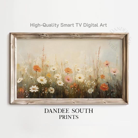 Fall Wildflowers Tv Art For Frame Smart Autumn Floral Painting Vintage Style Flowers Display Tv045