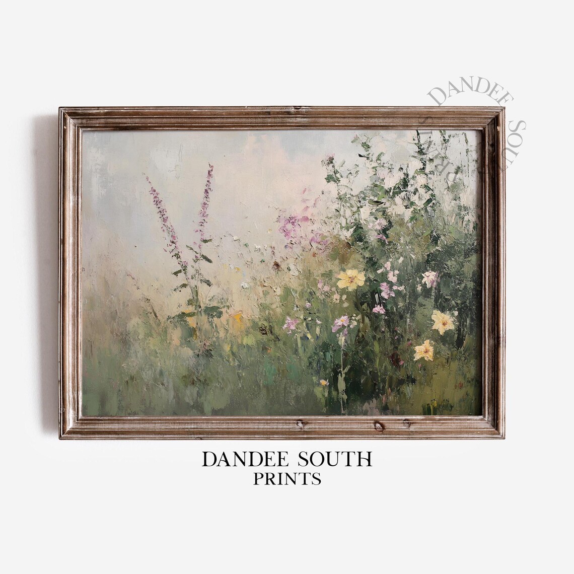 Wildflower Meadow Vintage Oil Painting Country Field Art Poster