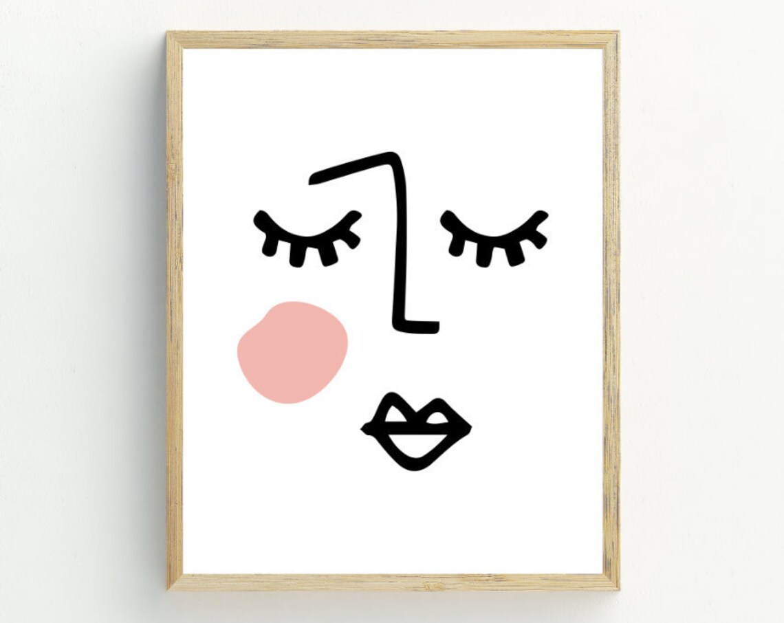 Abstract Face Art Print, Minimalist Wall Decor - Image 2