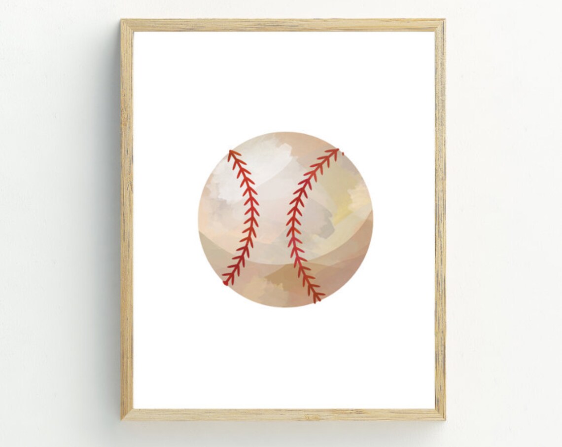 Baseball Sports Wall Art Print for Game Room Decor