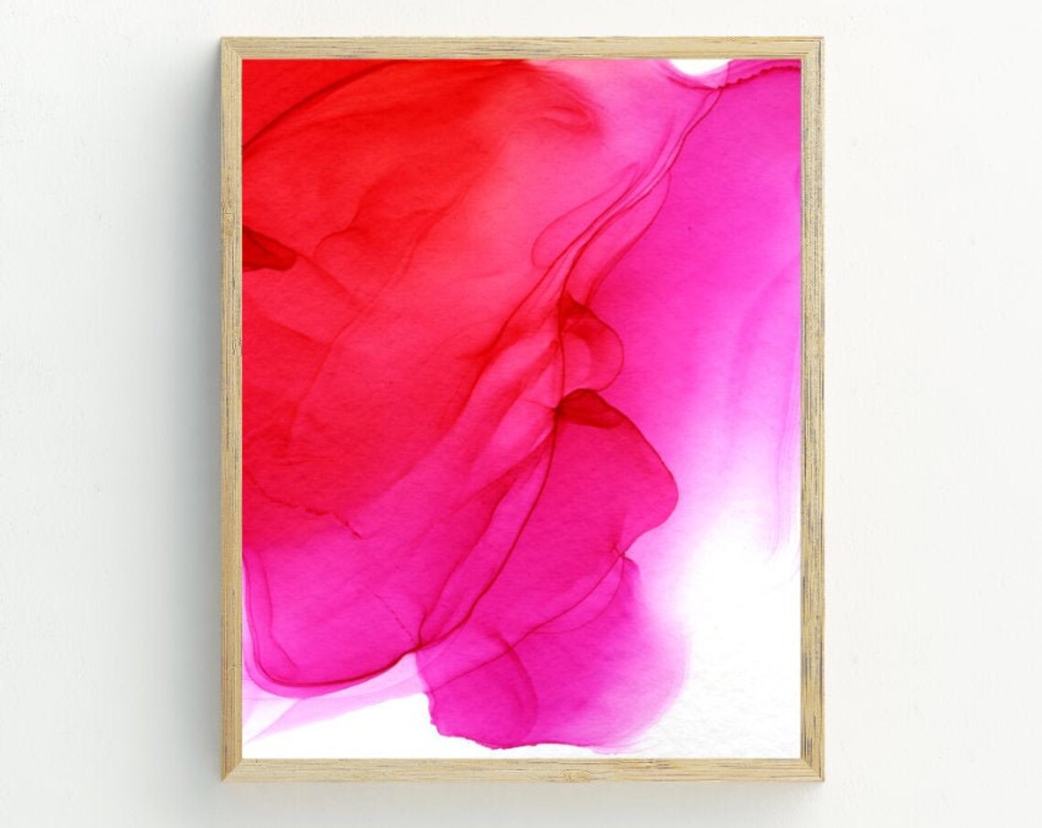 Abstract Red And Pink Minimalist Art Print