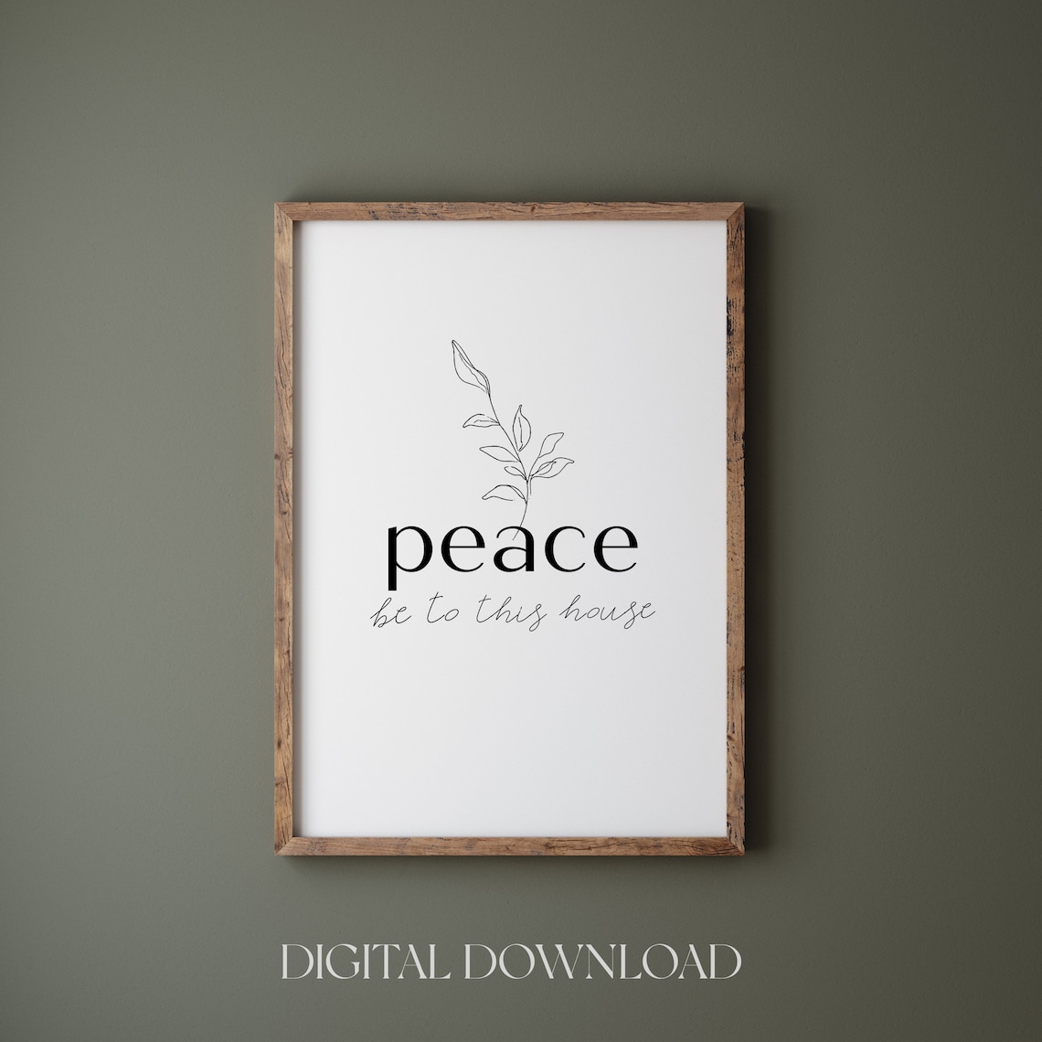 Peace Be To This House Botanical Quote Minimalist Home Poster