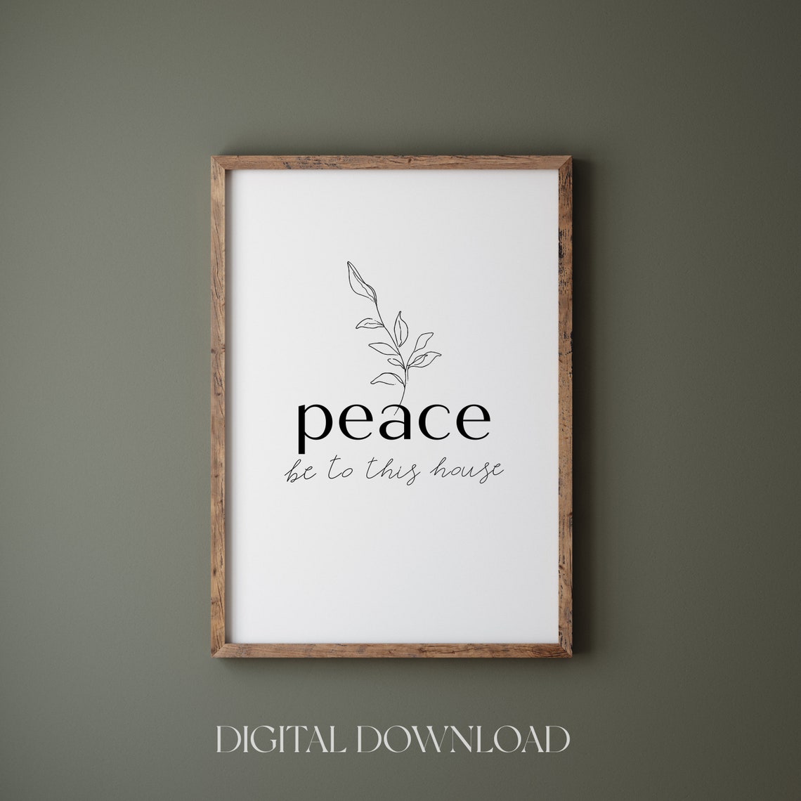 Peace Be To This House Print Peace Quote Prints Home Wall Decor Scripture Wall Art Modern Christian Home Wall Prints Botanical Wall Art