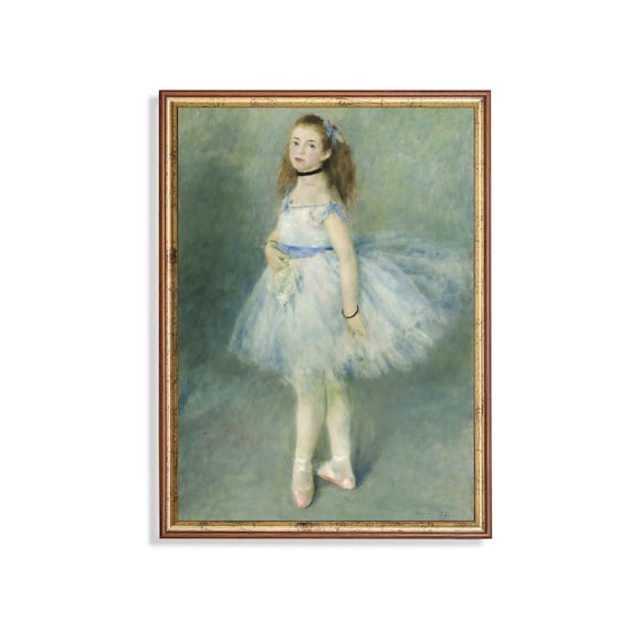 Young Ballerina in White Tutu Impressionist Portrait Vintage Painting Poster