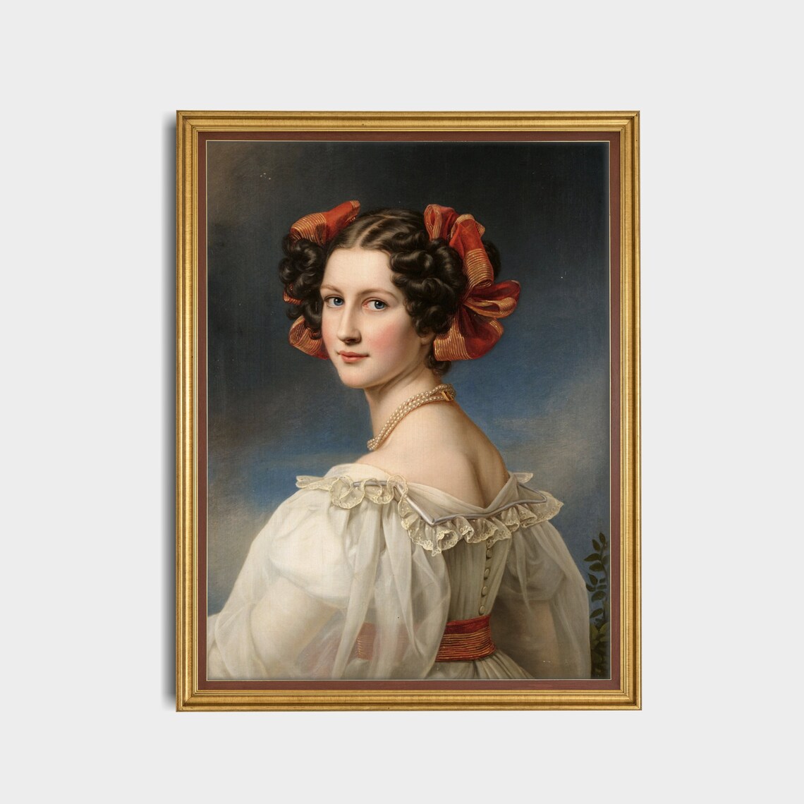 Victorian Woman Portrait, Vintage Oil Painting Art Print - Image 5