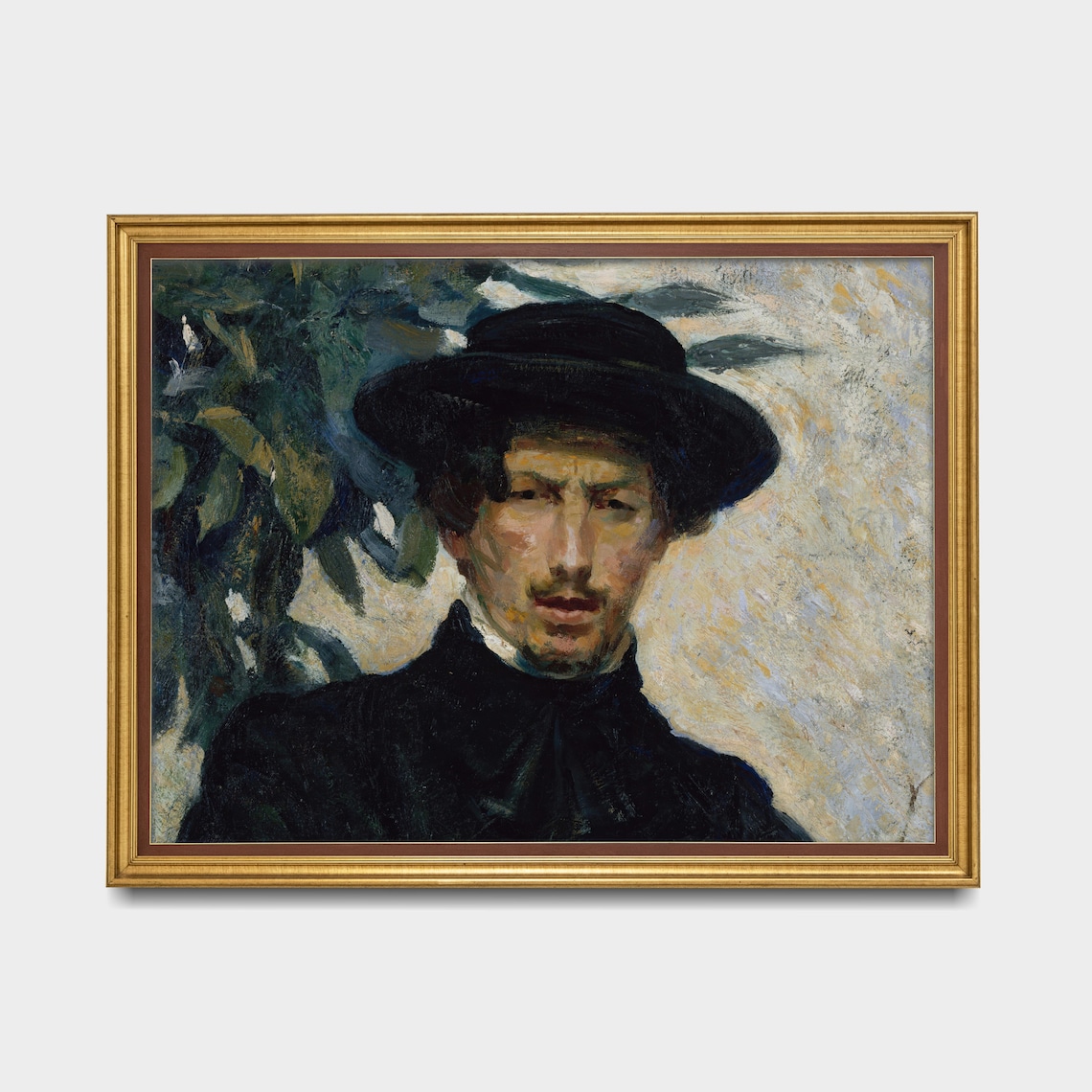 Gentleman in a Black Hat and Dark Coat Vintage Portrait Poster - Image 3