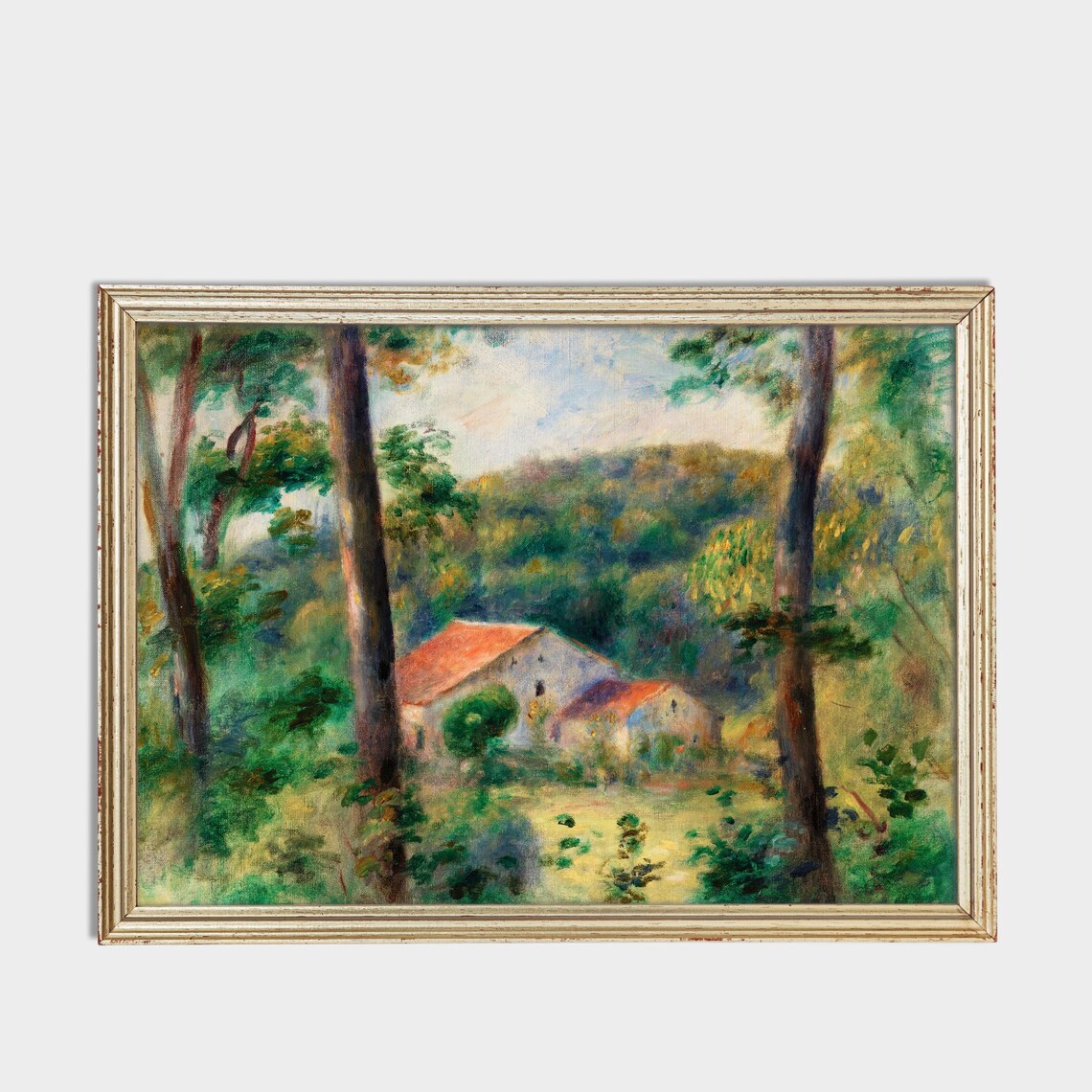 Renoir Red Roof Farmhouse Among Trees Impressionist Landscape Poster - Image 3
