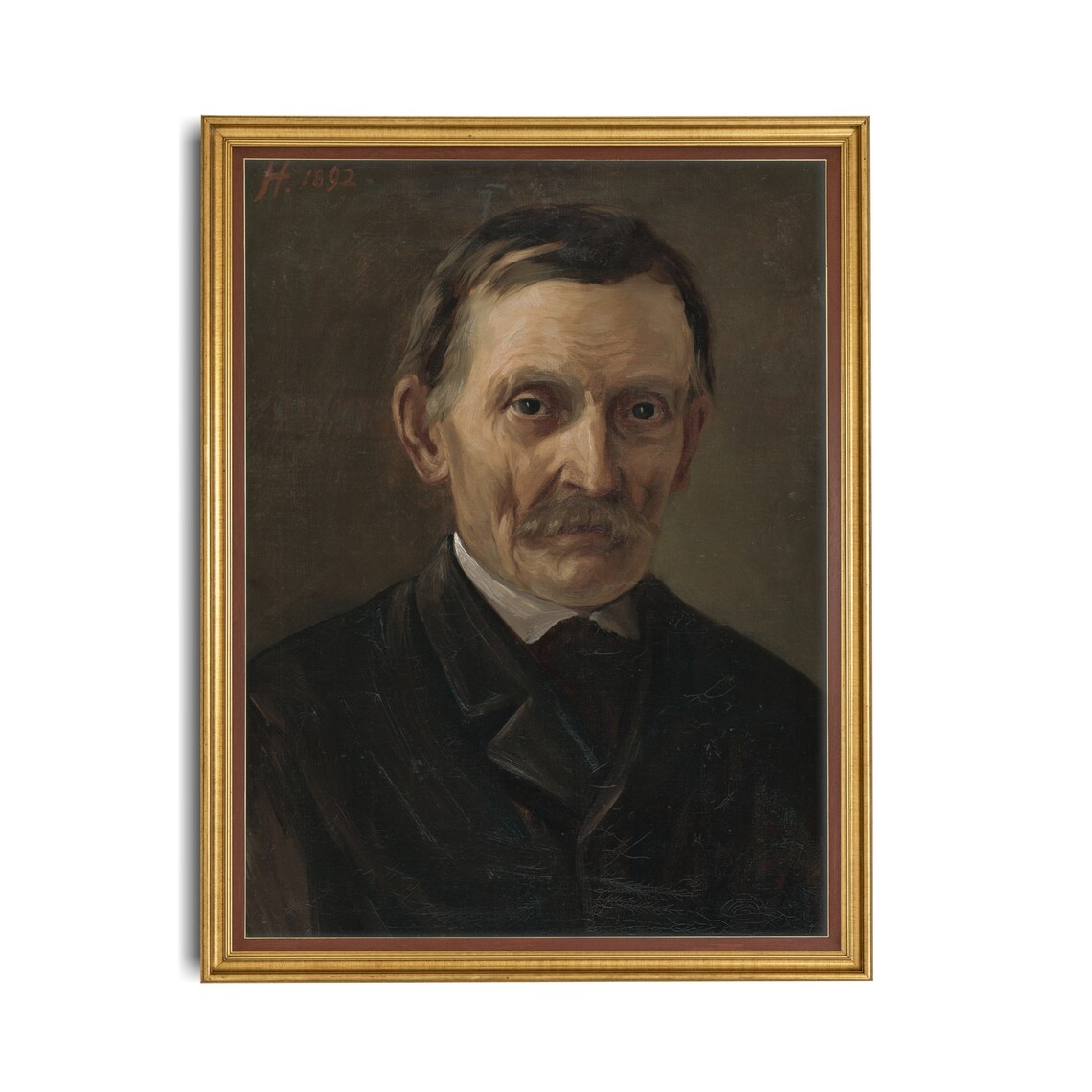 Portrait of a Distinguished Mustached Gentleman 1892 Oil Painting Poster - Image 2