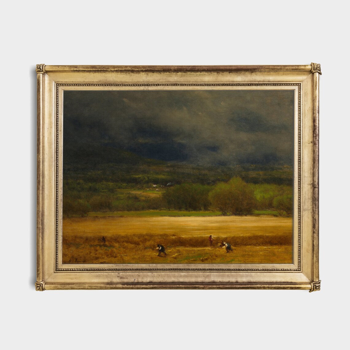 Wheat Field Vintage Painting, Rustic Farmhouse Art Print - Image 2