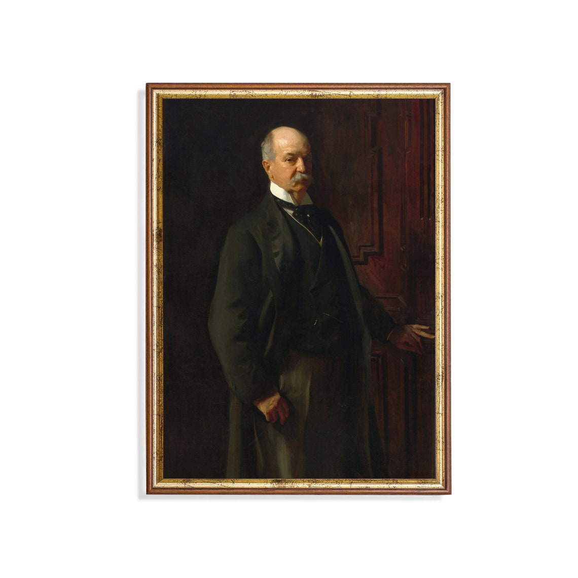 Distinguished Elderly Gentleman Portrait in a Black Suit Poster