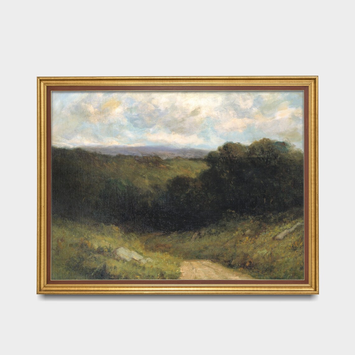 Sunlit Valley Road Oil Painting Vintage Country Landscape Poster - Image 2