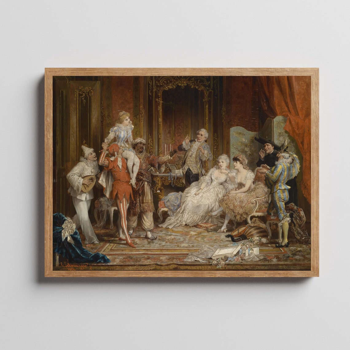 18th Century Masquerade Party Rococo Interior Painting Poster - Image 2