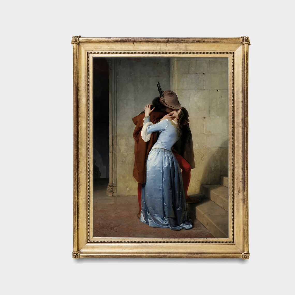 The Kiss by Francesco Hayez Romantic Couple Vintage Painting Poster - Image 3