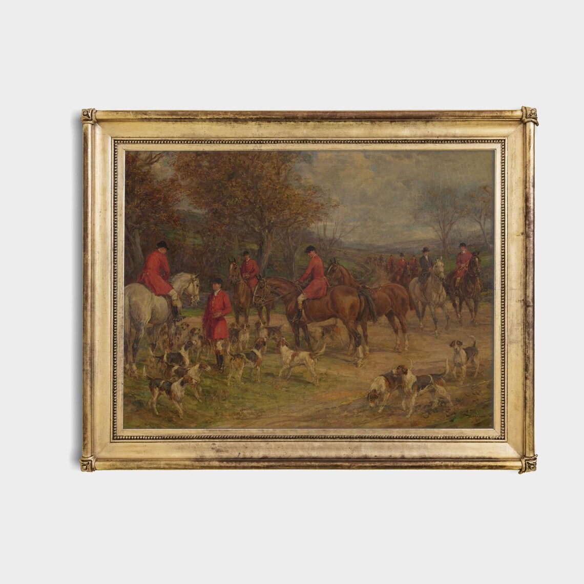 Mailed Art Vintage Equestrian Painting, Farmhouse Decor - Image 4