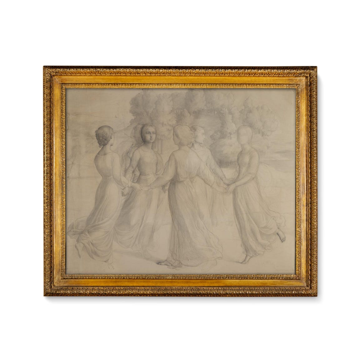 The Round Dance Antique Sketch of Women Dancing in a Circle Poster - Image 4
