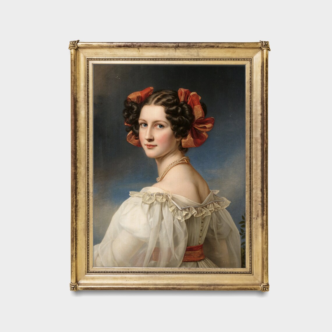 Victorian Woman Portrait, Vintage Oil Painting Art Print - Image 4