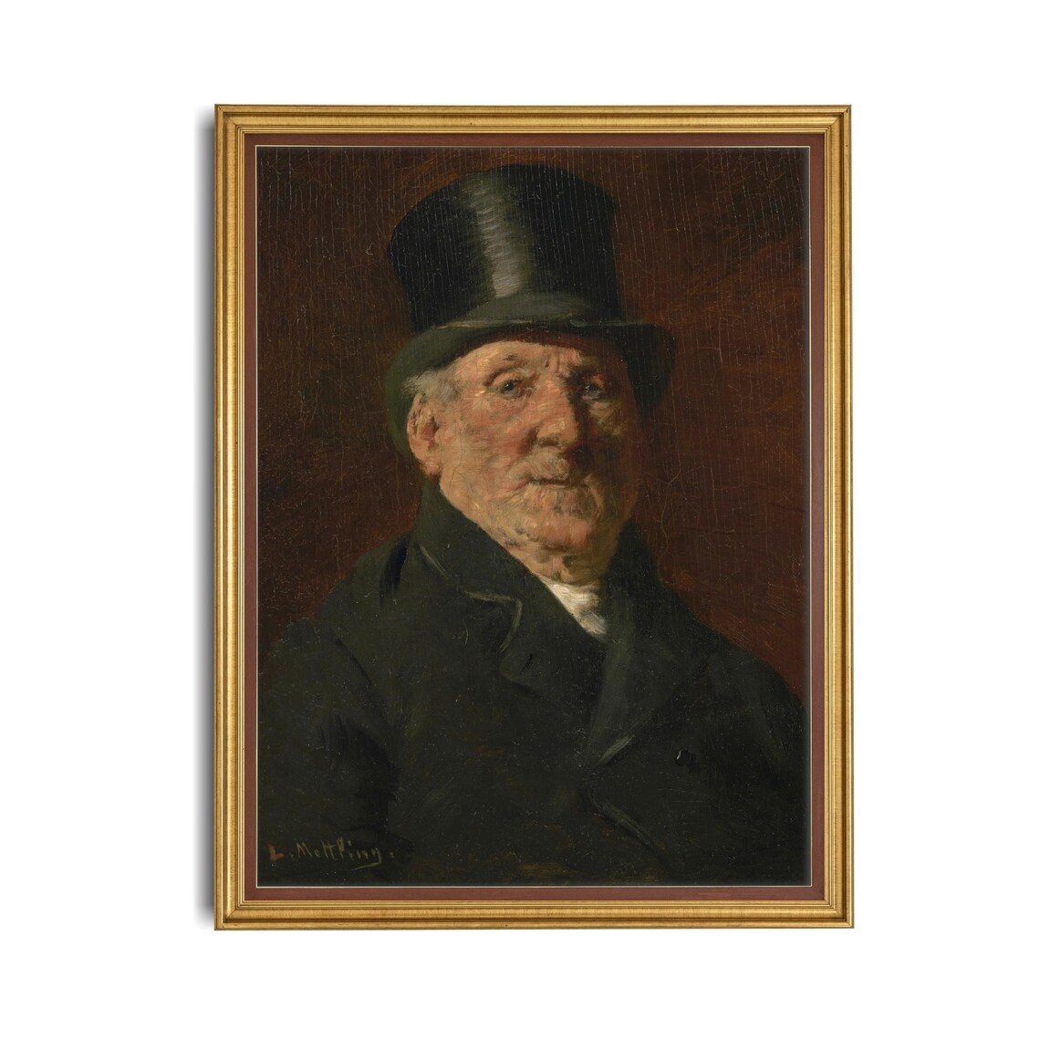 Victorian Gentleman Top Hat Moody Antique Portrait Poster Art - Image 4
