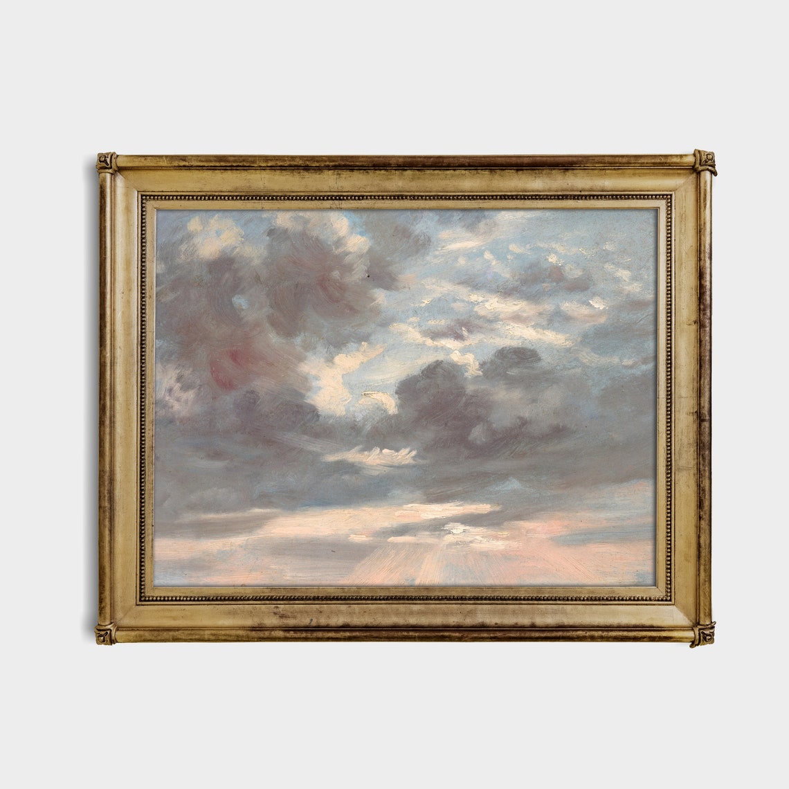 Dramatic Billowing Clouds with Sunlight Cloud Study Wall Art - Image 2