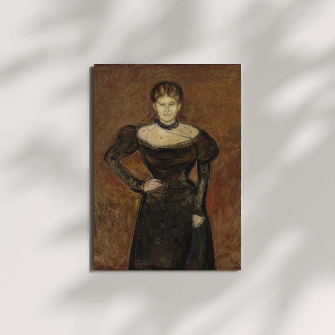 Edvard Munch Portrait of a Woman in a Dark Brown Dress Poster