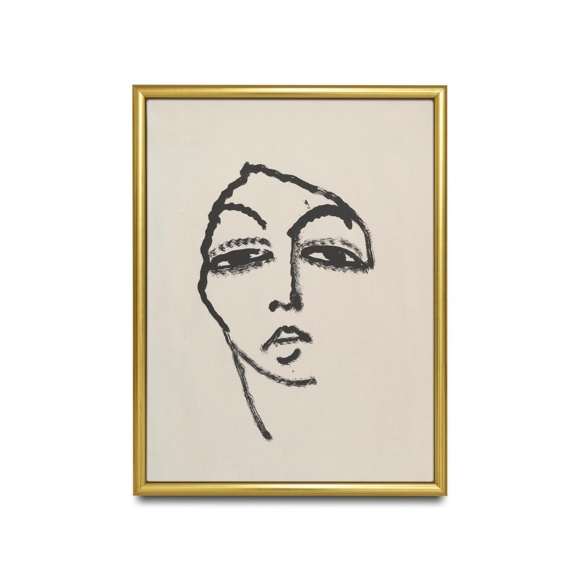 Vintage Abstract Woman Portrait, Rustic Wall Art Print - Image 2
