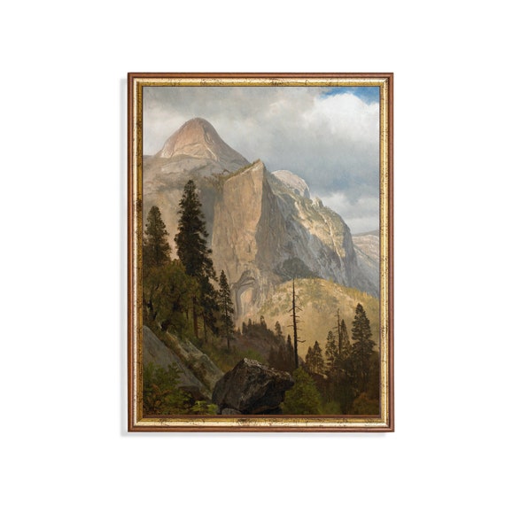Printed And Shipped Vintage Landscape Painting Antique Mountain Print Rustic Nature Art Farmhouse Decor Fine Art Physical Prints
