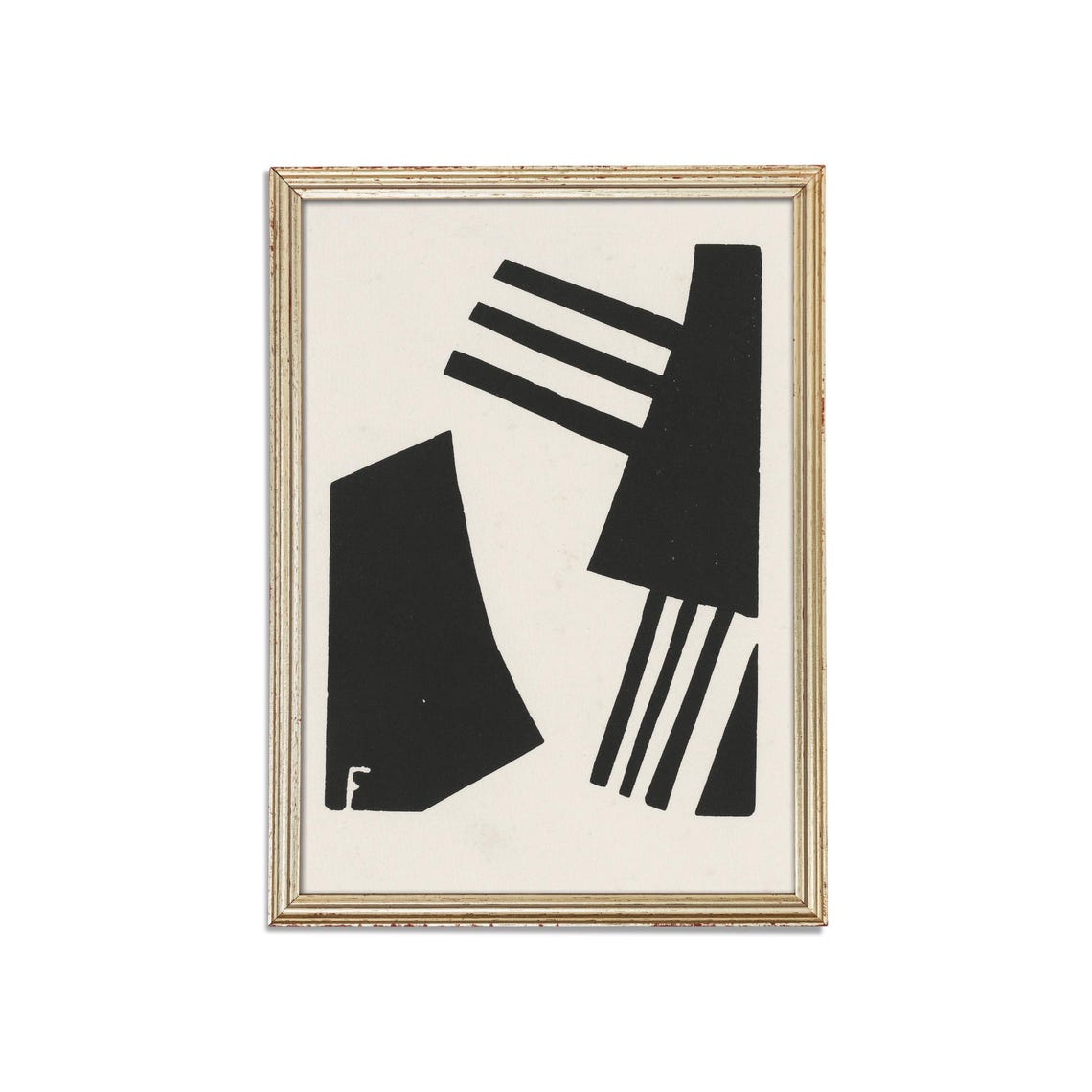 Minimalist Black Geometric Abstract on White Modern Wall Art - Image 3