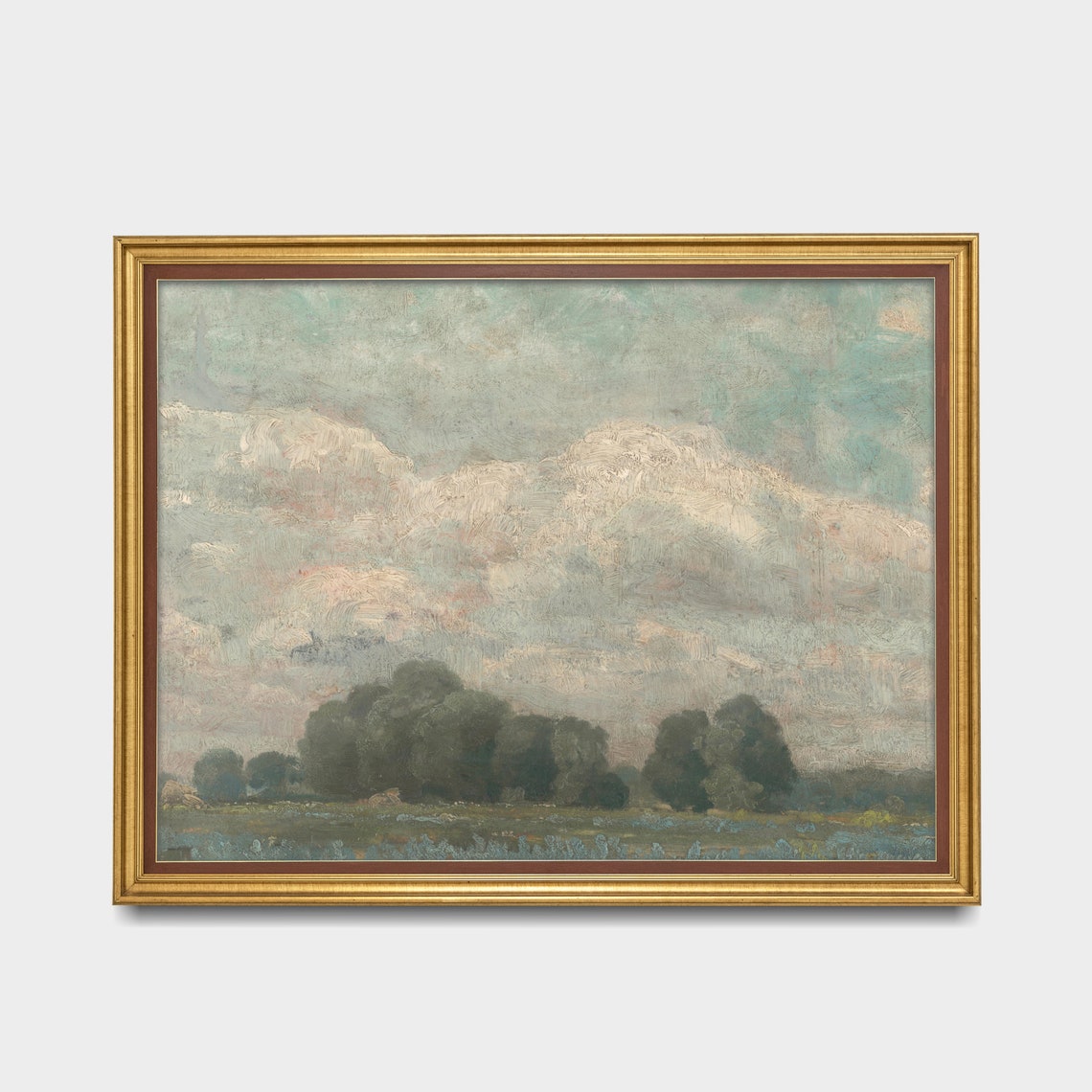 Dark Trees Under a Brooding Tonal Cloud Sky Landscape Poster - Image 2