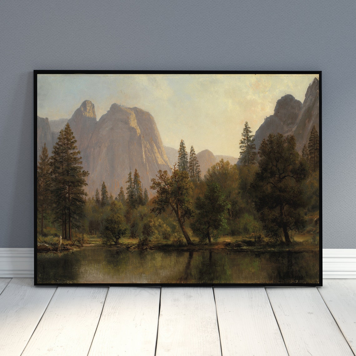 Golden Mountain Lake with Pine Trees Yosemite Valley Landscape Poster - Image 4