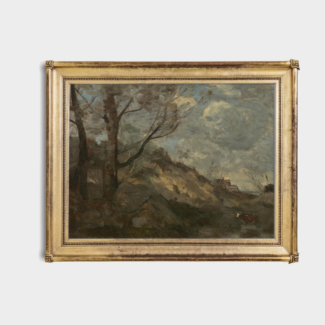 Windswept Dunes and Trees Under a Moody Coastal Sky Landscape Poster - Image 4