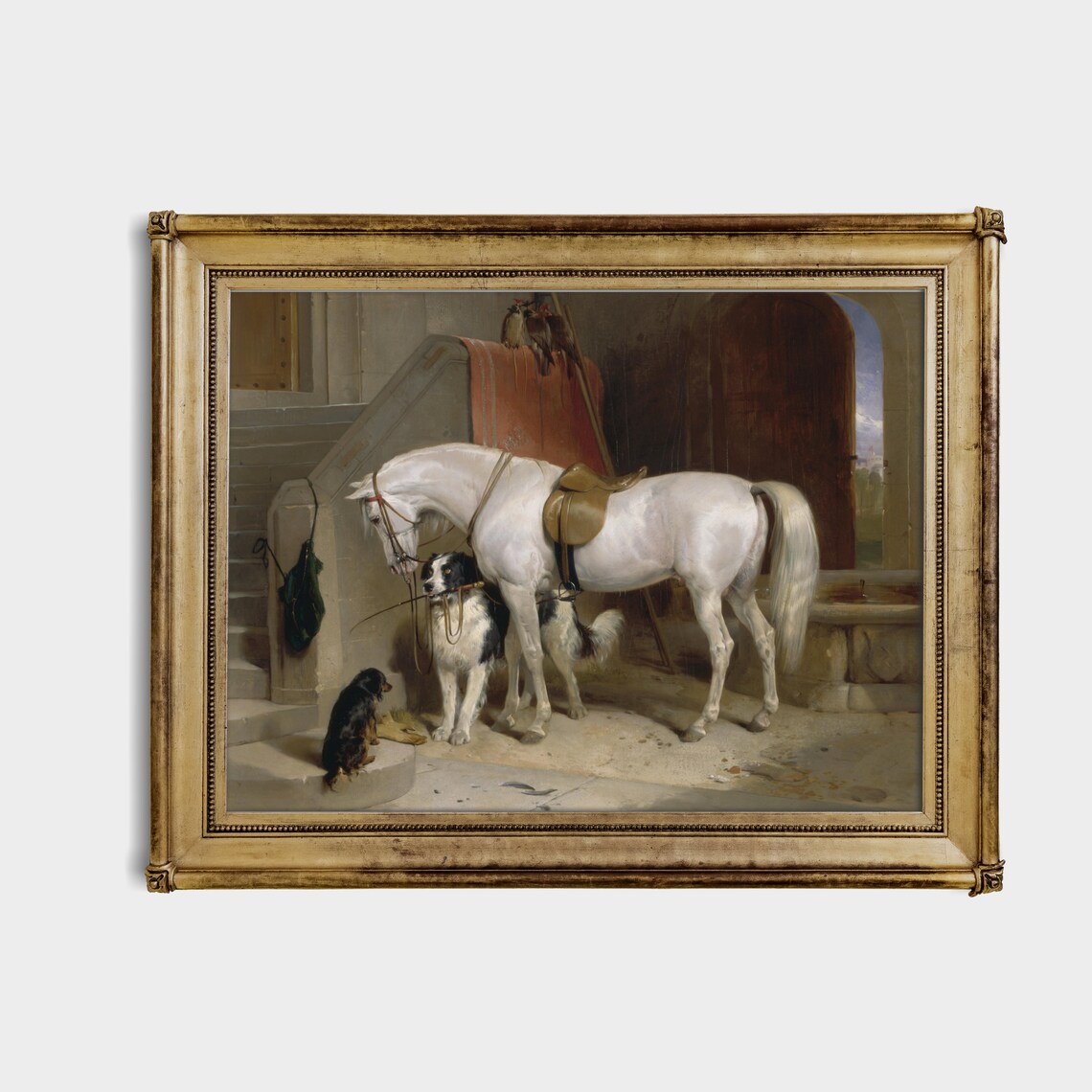 Vintage Horse and Dog Equestrian Art Print, Farmhouse - Image 2
