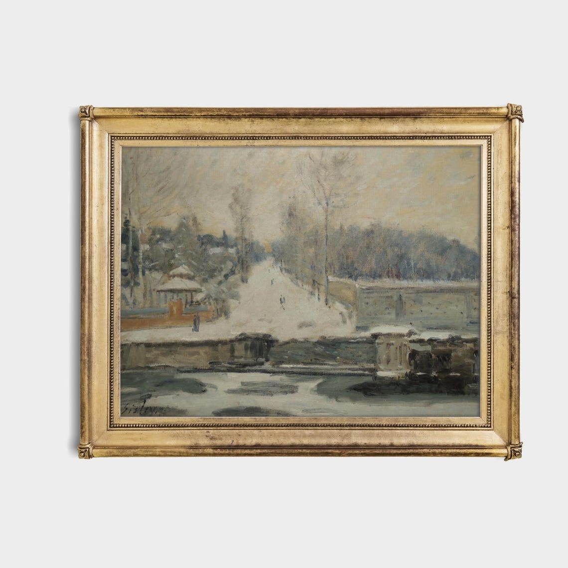 Alfred Sisley Snowy Hillside Impressionist Winter Landscape Poster - Image 4