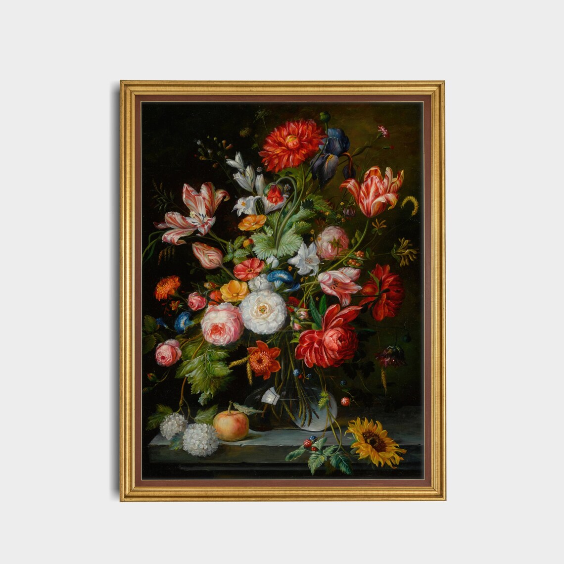 Lush Dutch Floral Bouquet Still Life Vintage Flower Painting Poster - Image 5