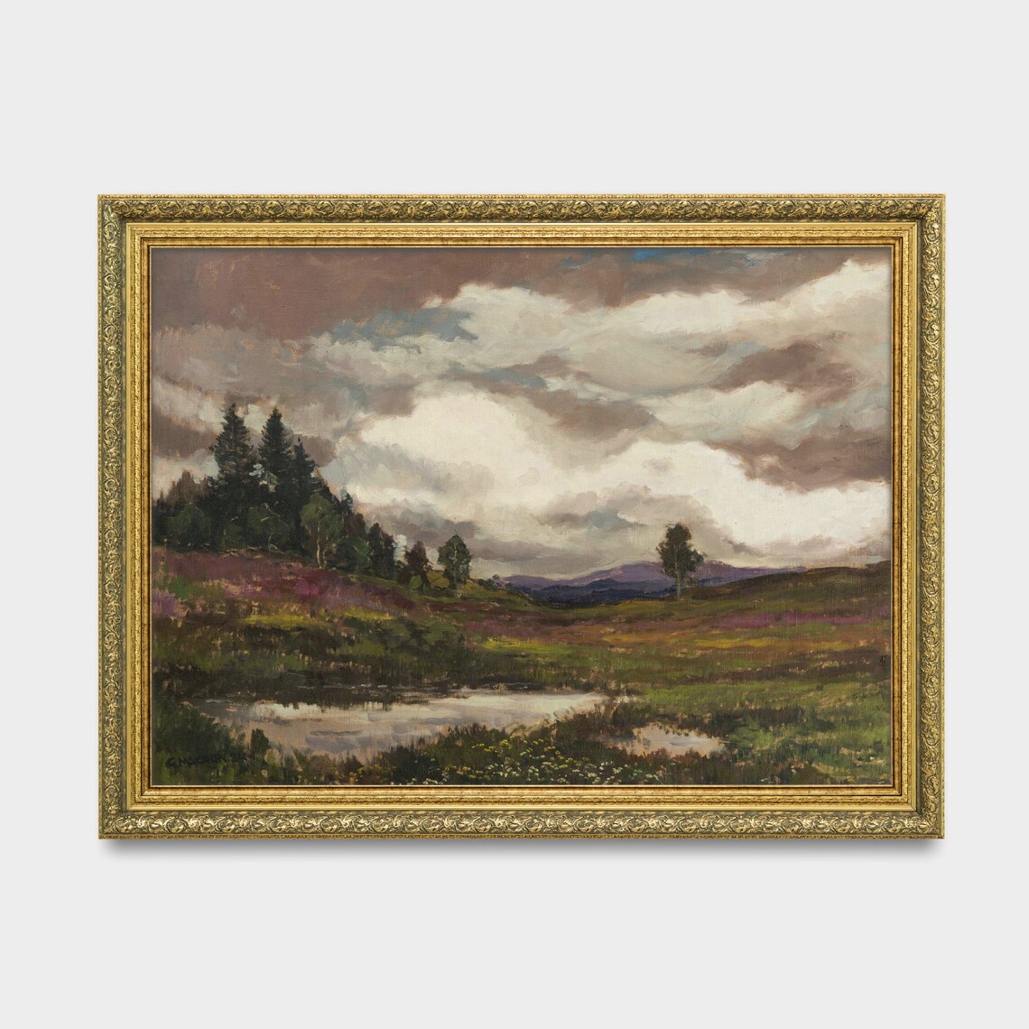 Vintage Landscape Painting, French Country Art Print - Image 2