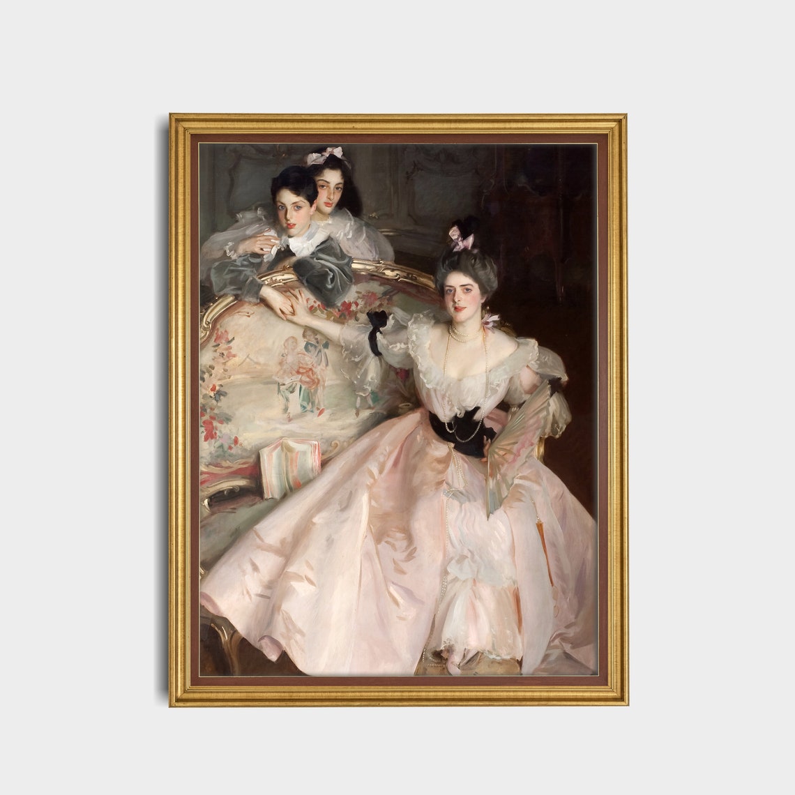 Mother and Daughters by John Singer Sargent Classic Art Poster - Image 5
