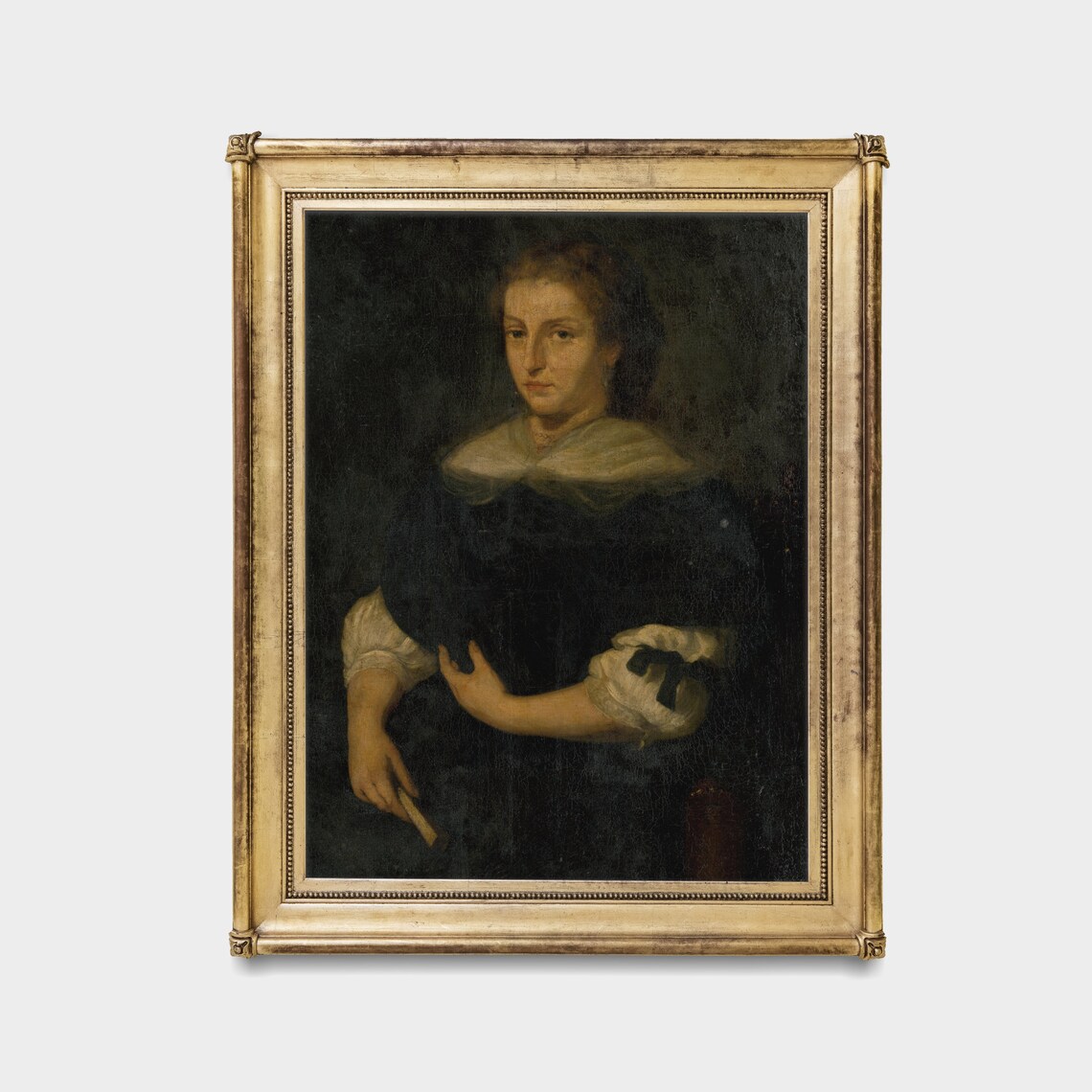 17th Century Woman Black Dress White Collar Antique Portrait Poster - Image 4