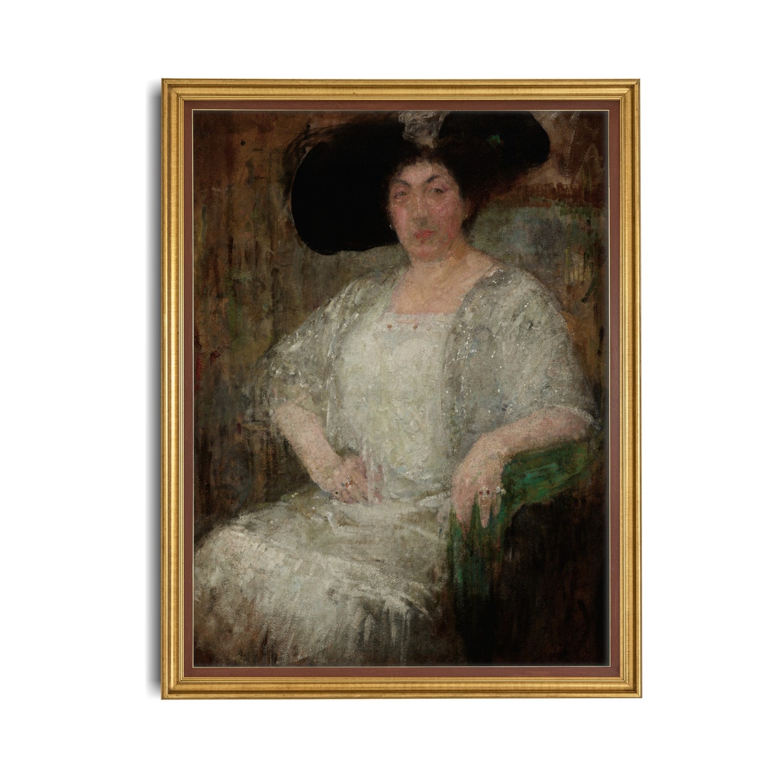 Printed And Shipped Vintage Portrait Painting Antique Woman Portrait Portrait Of A French Lady Rustic Oil Painting Physical Prints - Image 4