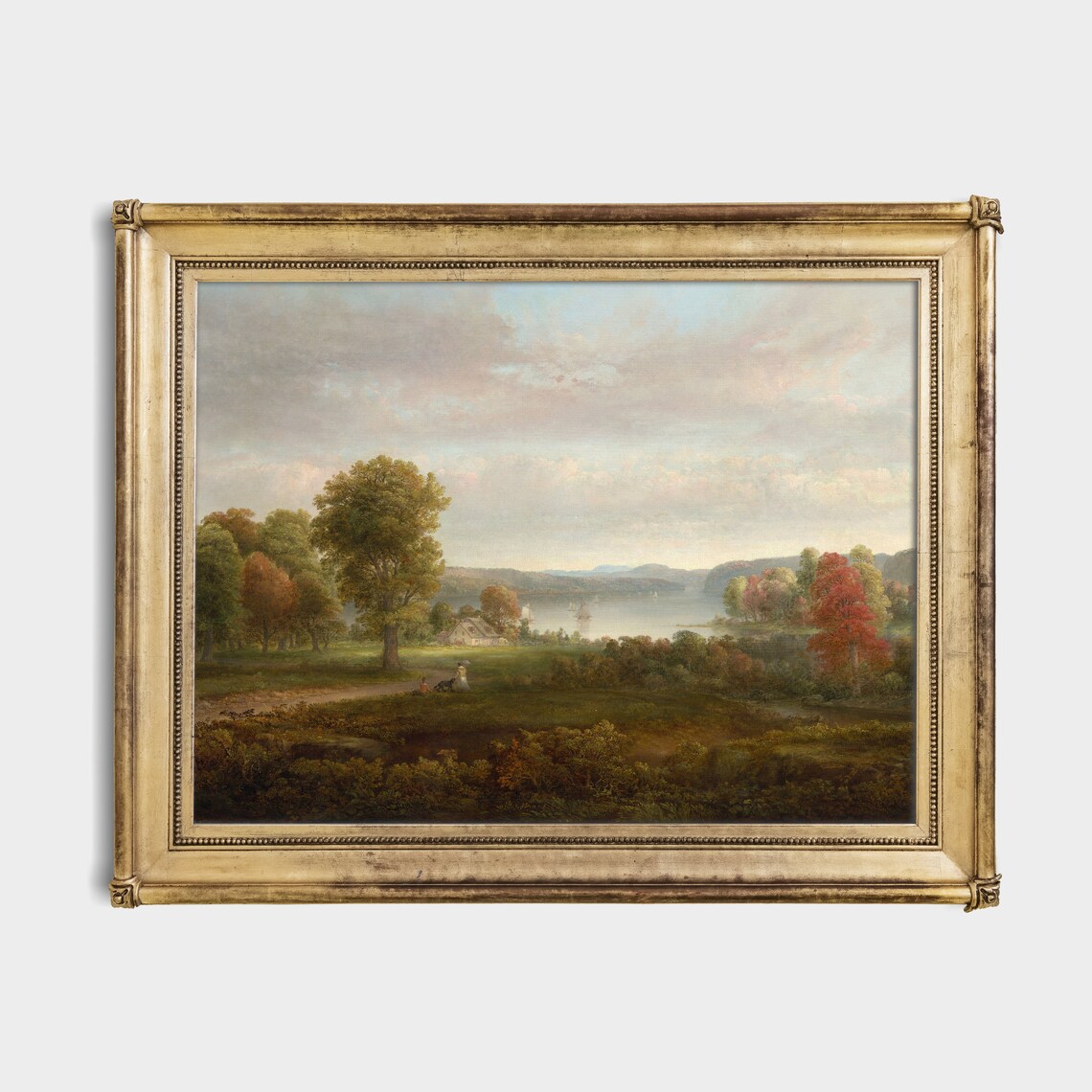 Vintage Fall Landscape, Rustic Farmhouse Art Print - Image 2