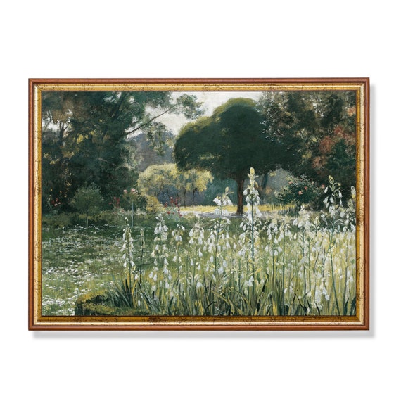 Vintage Landscape Painting Farmhouse Decor Poster