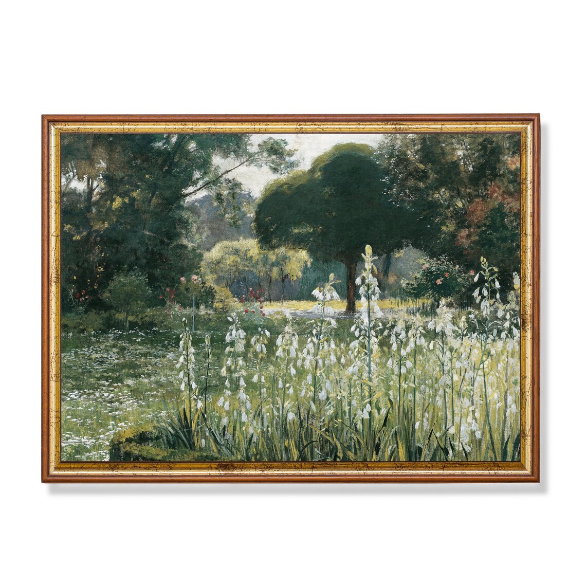 Vintage Landscape Painting Farmhouse Decor Poster