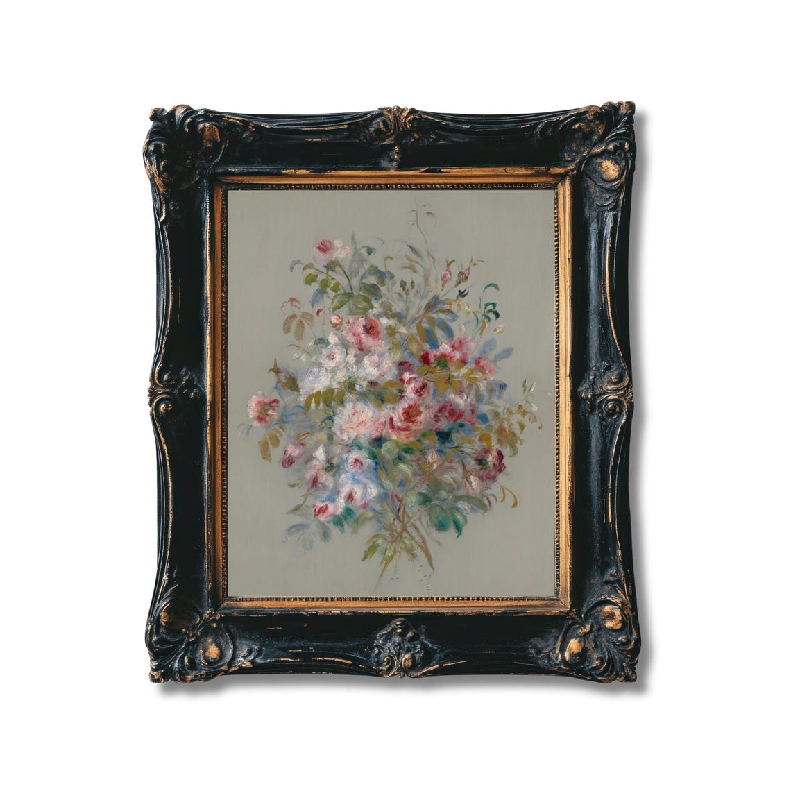 Renoir Rose Bouquet Soft Pink Blooms Impressionist Floral Poster