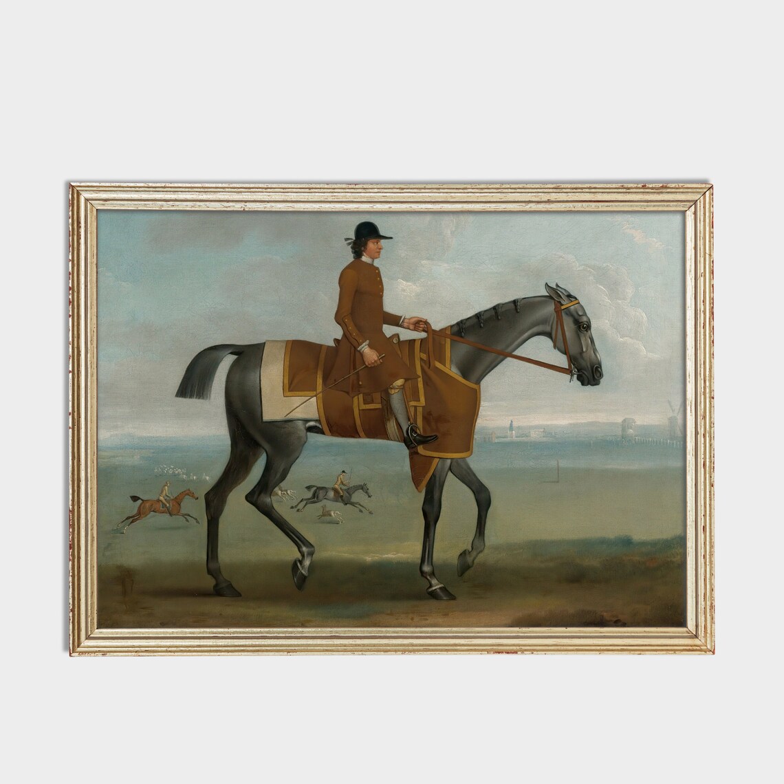 Vintage Horse Painting Antique Equestrian Print Rustic Oil Painting Animal Art Wall Art Farmhouse Decor - Image 2