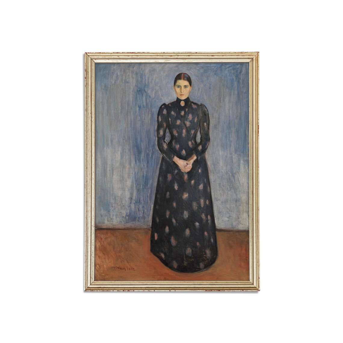 Edvard Munch 1922 Portrait of a Woman in a Floral Dress Poster - Image 5