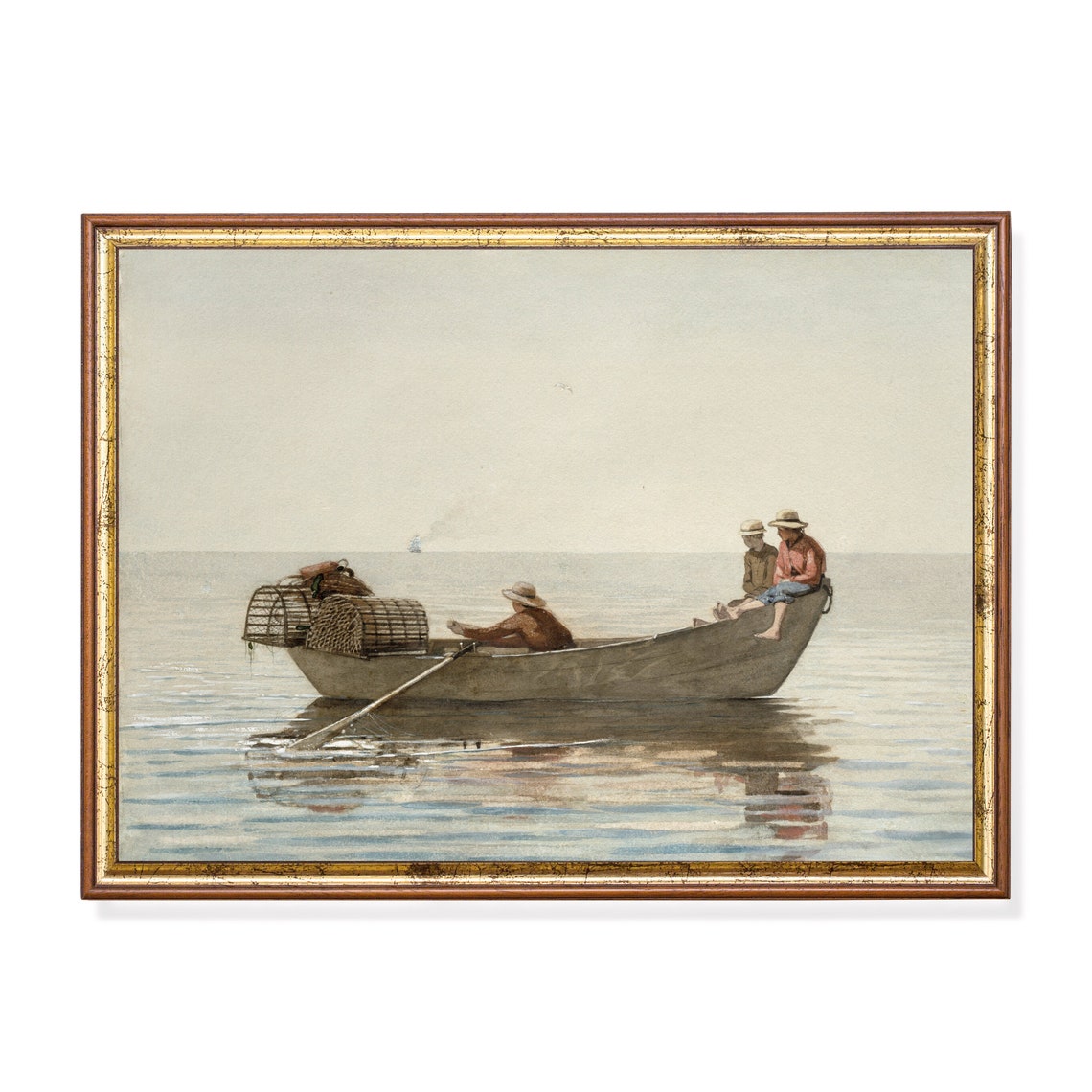 Three Boys in a Dory With Lobster Pots by Winslow Homer Poster