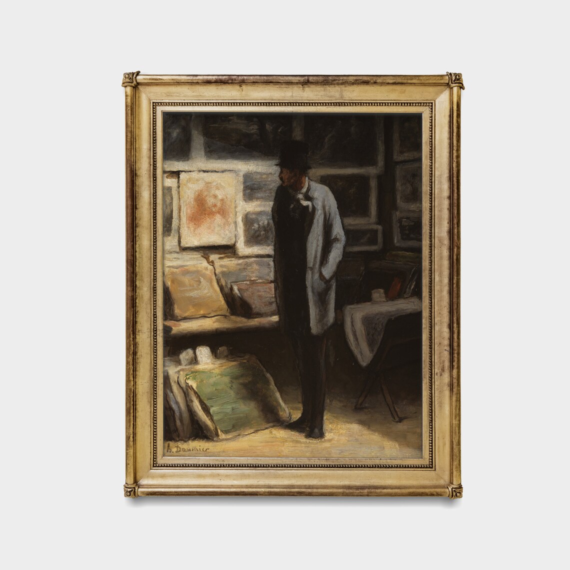 The Art Connoisseur in the Studio Oil Painting Antique Poster - Image 3