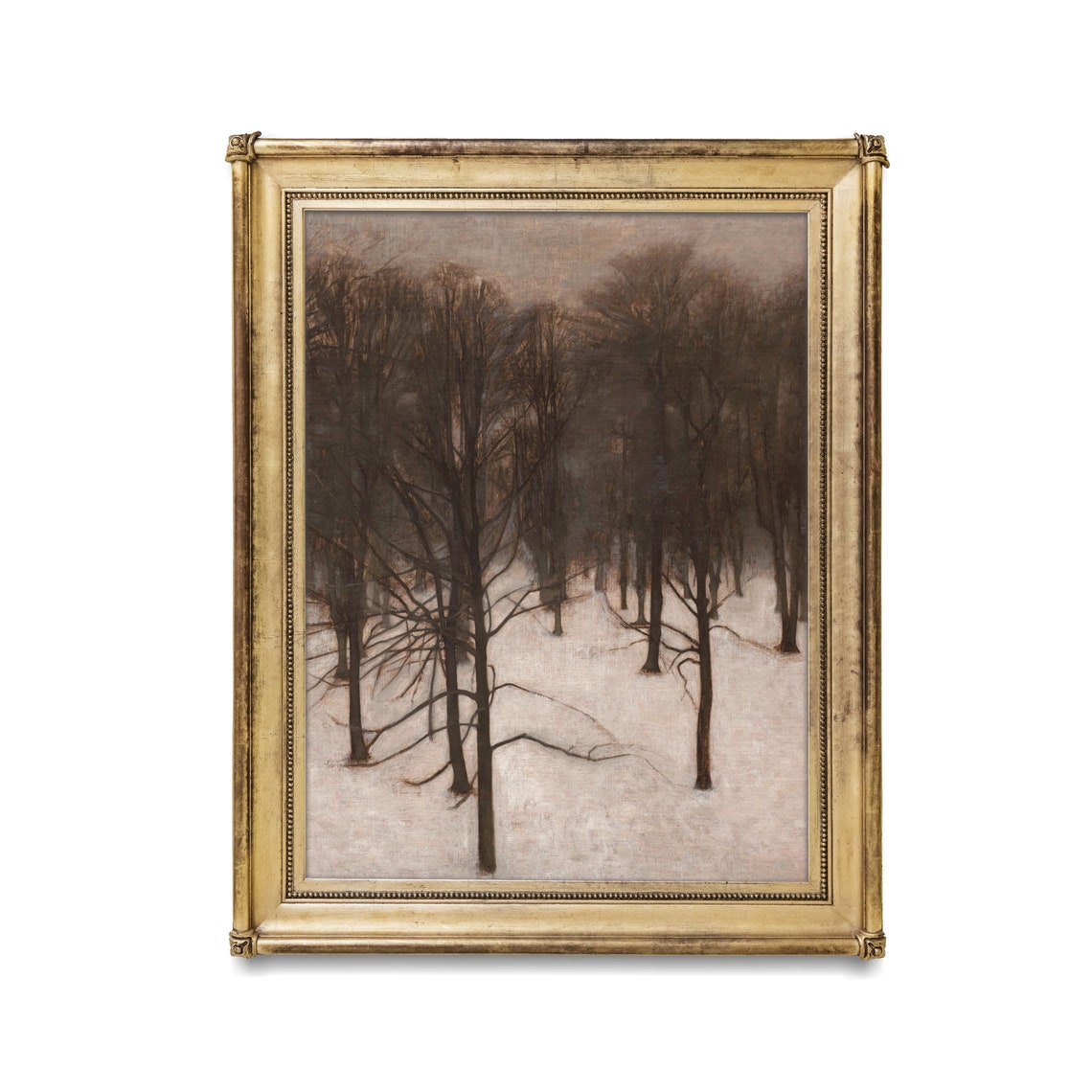 Vintage Winter Landscape Antique Forest Print Moody Rustic Fine Art Winter Scenes Christmas Wall Art - Image 2