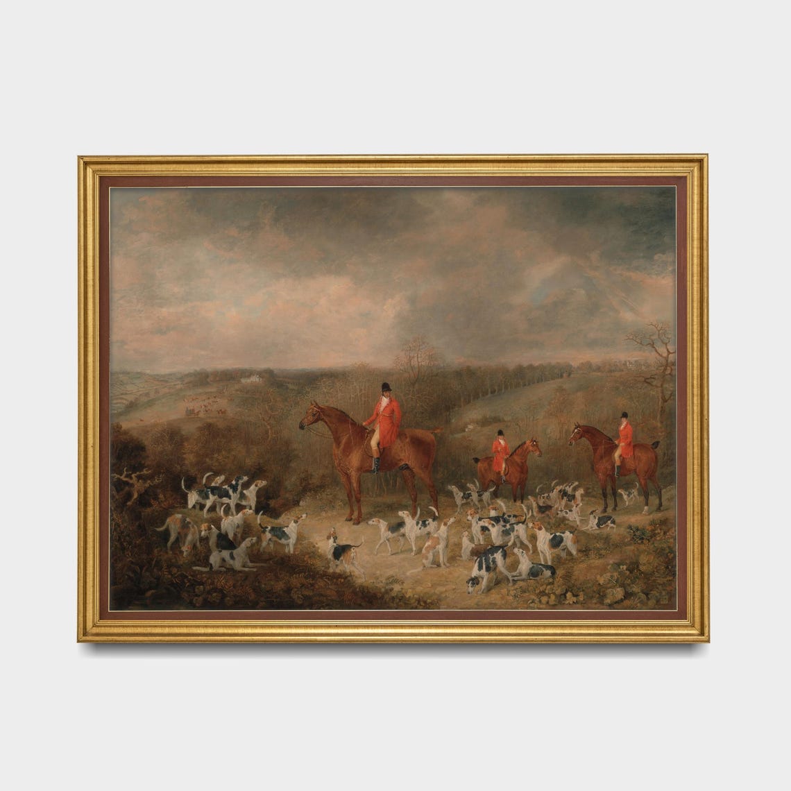 English Fox Hunt Red Coat Riders Hounds Classic Sporting Poster - Image 5