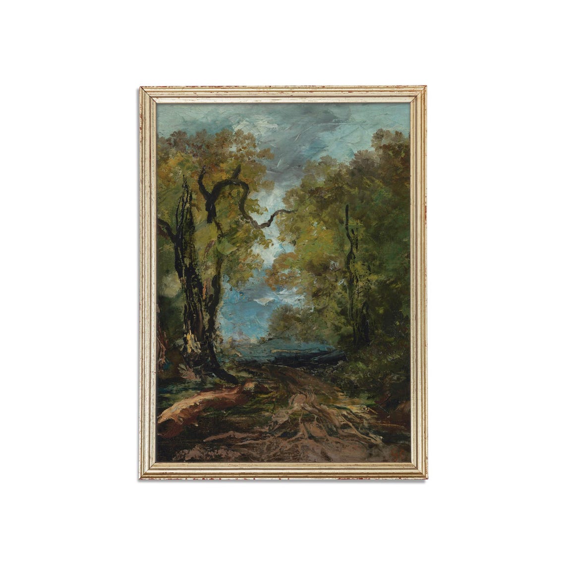 Dark Moody Forest Interior with Fallen Log Vintage Landscape Poster - Image 3