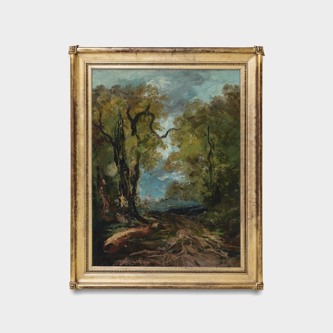 Dark Moody Forest Interior with Fallen Log Vintage Landscape Poster - Image 5
